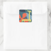 kinderen abstracte giraffe vierkante sticker (Tas)