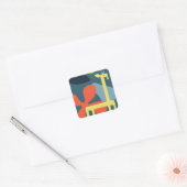 kinderen abstracte giraffe vierkante sticker (Envelop)