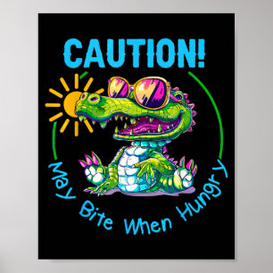 Kinderen Alligator Krokodil Florida Vakantie Zomer Poster