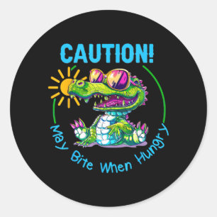 Kinderen Alligator Krokodil Florida Vakantie Zomer Ronde Sticker
