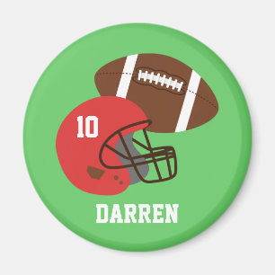 Kinderen American Football Helm Naam Magneet