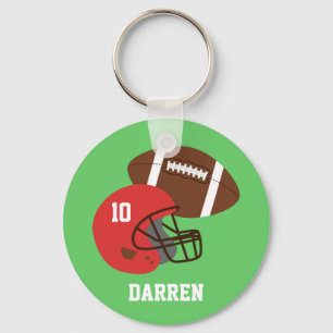 Kinderen American Football Helm Naam Sleutelhanger