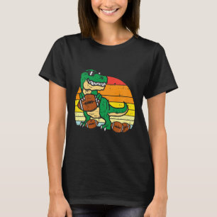 Kinderen Amerikaans Voetbal Trex Retro Dinosaur Bo T-shirt