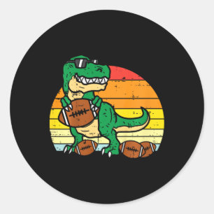 Kinderen Amerikaans Voetbal Trex Retro Dinosaur Ju Ronde Sticker