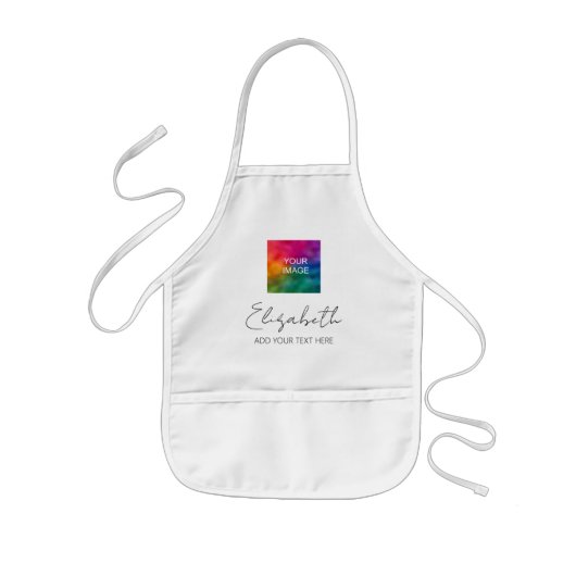 Kinderen Aprons Jouw tekst Name Foto here Girls Kinder Schort (Voorkant)
