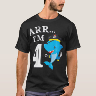 Kinderen ARR IK BEN 4 Verjaardag Piraat Ik 4e ver T-shirt