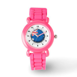 Kinderen Australia Flag Roze Glitter Strap Watch Horloge