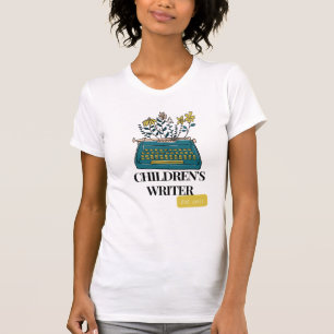 Kinderen Auteur Typewriter en FlowerT-shirt T-shirt