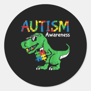 Kinderen Autisme Bewustzijn Dino Autistische Peute Ronde Sticker