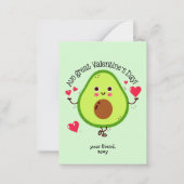 Kinderen Avocado Valentijnsdag  Notitiekaartje (Voorkant)