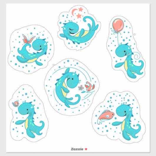 Kinderen/baby's 6 Nessy & Vrienden Stickers Set (Vel)