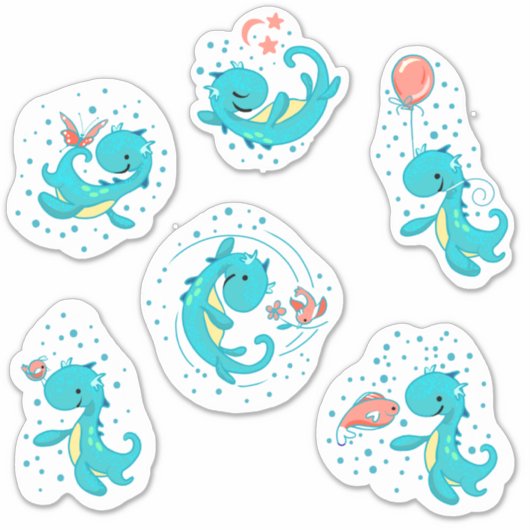 Kinderen/baby's 6 Nessy & Vrienden Stickers Set (Voorkant)