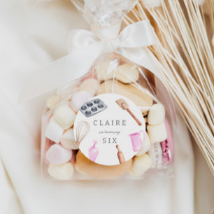 Kinderen Baking Birthday Bash   Meisjespartij Ronde Sticker