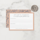 Kinderen Baking Birthday Bash | Neutrale ontvanger Notitiekaartje (Voorkant / Achterkant in situ)