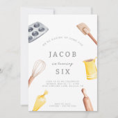 Kinderen Baking Birthday Bash | Uitnodiging van pa (Voorkant)