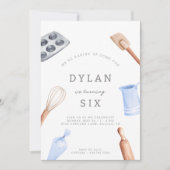 Kinderen Baking Birthday Bash | Uitnodiging van pa (Voorkant)