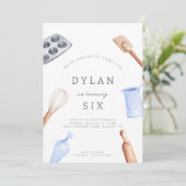 Kinderen Baking Birthday Bash | Uitnodiging van pa (Staand voorkant)