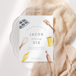 Kinderen Baking Birthday Bash | Uitnodiging van pa