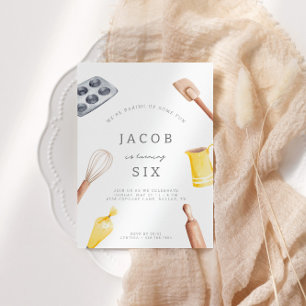 Kinderen Baking Birthday Bash   Uitnodiging van pa