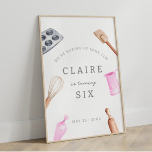 Kinderen bakken Birthday Bash   Meisjes Feest Welk Poster