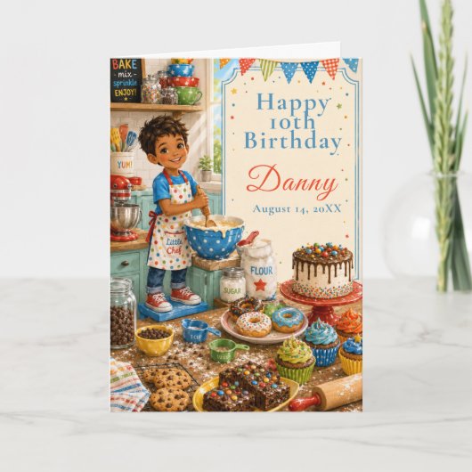 Kinderen Bakken Verjaardag Kaart (Voorkant)