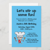 Kinderen bakken Verjaardagsfeestuitnodiging sjablo Kaart (Voorkant / Achterkant)