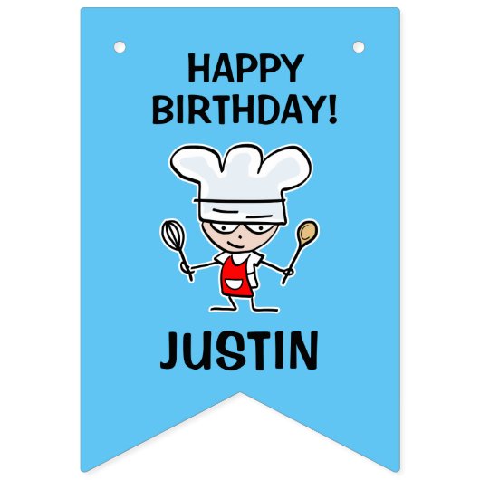 Kinderen bakthema Verjaardagsfeestje bunting flags Vlaggetjes (Tweede vlag)