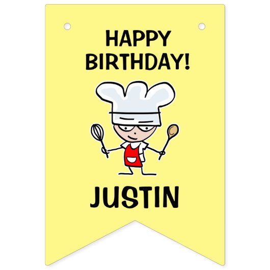 Kinderen bakthema Verjaardagsfeestje bunting flags Vlaggetjes (Eerste vlag)