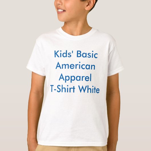 Kinderen Basic Apparel T-Shirt, White T-shirt (Voorkant)