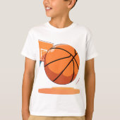 Kinderen Basic T-shirt - Grote Basketbal (Voorkant)
