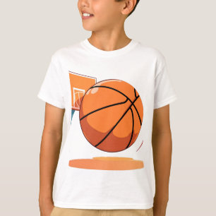 Kinderen Basic T-shirt - Grote Basketbal