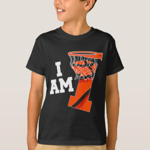 Kinderen basketbal 1e verjaardag jongen één jaar o t-shirt