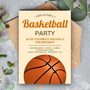 Kinderen Basketbal Verjaardagsfeestje Kaart
