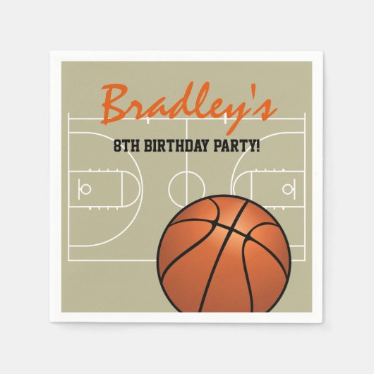 Kinderen Basketbal Verjaardagsfeestje Servet (Voorkant)