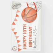 Kinderen Basketbal Waterverf Verjaardagsfeestje Spandoek (Verticaal)