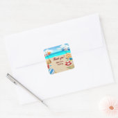 Kinderen Beach Verjaardagsfeestje Vierkante Sticker (Envelop)