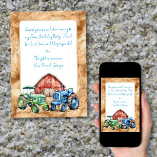 Kinderen Bedanken Boerderij Feest Berichtkaart Kaart