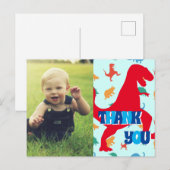 Kinderen Bedankt Dinosaurus Ansichtkaart Briefkaart (Voorkant / Achterkant)