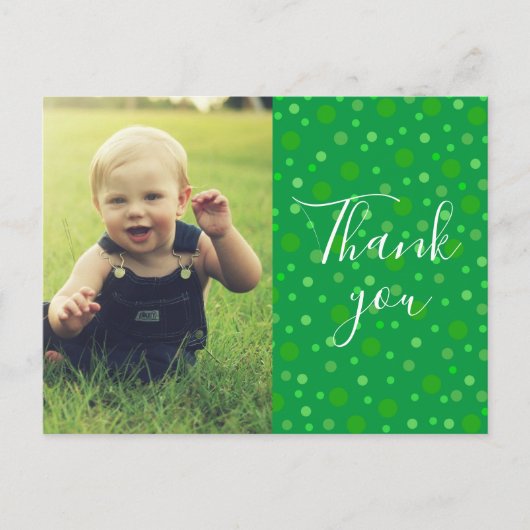 Kinderen Bedankt Groen Stippen Briefkaart (Voorkant)