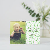 Kinderen Bedankt Groen Stippen Briefkaart (Staand voorkant)