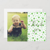 Kinderen Bedankt Groen Stippen Briefkaart (Voorkant / Achterkant)