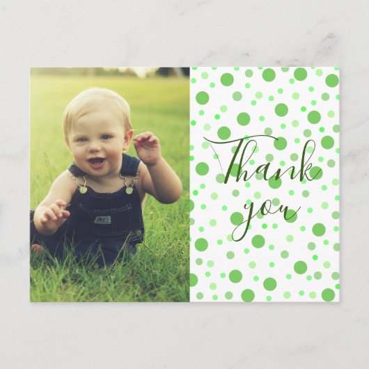 Kinderen Bedankt Groen Stippen Briefkaart (Voorkant)