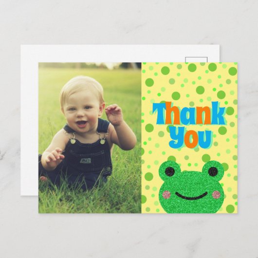 Kinderen Bedankt Kikker Briefkaart (Voorkant / Achterkant)