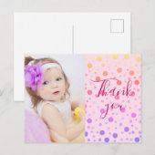 Kinderen Bedankt Leuk Kleurrijk Confetti Ansichtka Briefkaart (Voorkant / Achterkant)