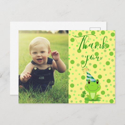 Kinderen Bedankt Lucky Frog Postkaart (Voorkant / Achterkant)