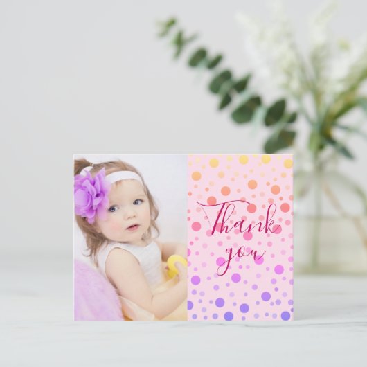 Kinderen Bedankt Mooie Kleurrijke Confetti Ansicht Briefkaart (Staand voorkant)