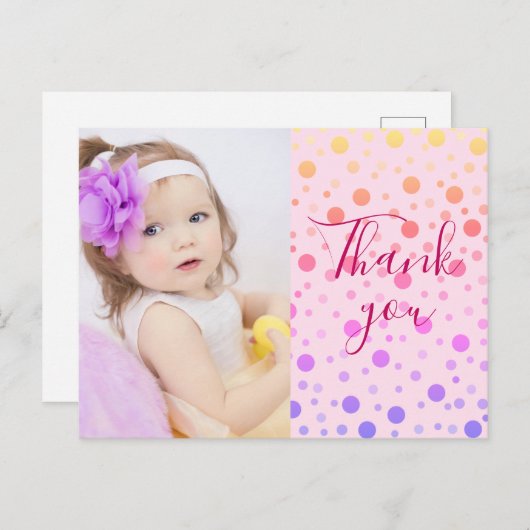 Kinderen Bedankt Mooie Kleurrijke Confetti Ansicht Briefkaart (Voorkant / Achterkant)