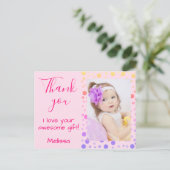 Kinderen Bedankt Schattig Kleurrijk Stippen Briefkaart (Staand voorkant)