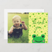 Kinderen Bedankt Vriendelijke Kikker Briefkaart (Voorkant / Achterkant)
