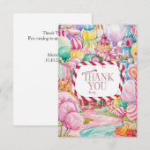 Kinderen begroeten Candyland bedankkaart (Voorkant / Achterkant)